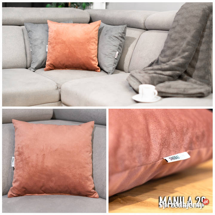 PODUSZKA WELUROWA DEKORACYJNA Z WYPEŁNIENIEM pomarańczowy Białystok