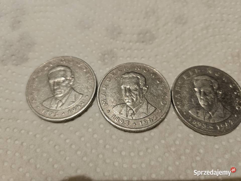 3x moneta 20zl Marceli Nowrotko 1976r Bez znaku wielkopolskie