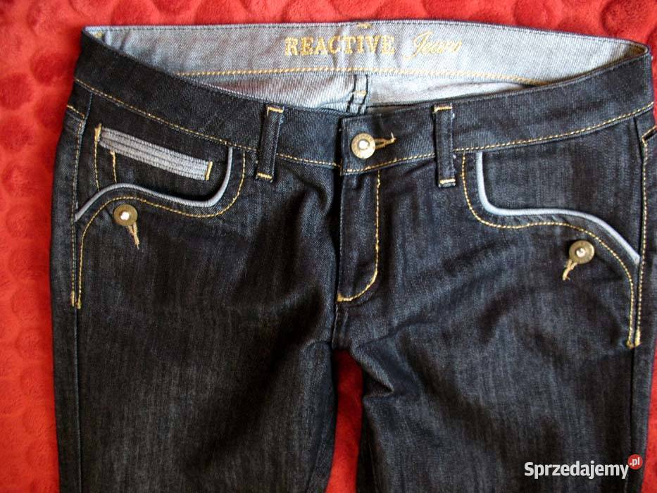 Spodnie jeans wyszczuplające 38 M biodra 98 Bez wzoru Siedlce