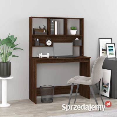 vidaXL Biurko z półkami brązowy dąb 102x45x148 mazowieckie Warszawa