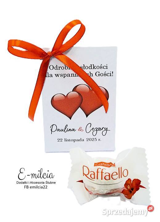 Podziękowania Gości Pudełeczka z Raffaello Ślub Zielona Góra