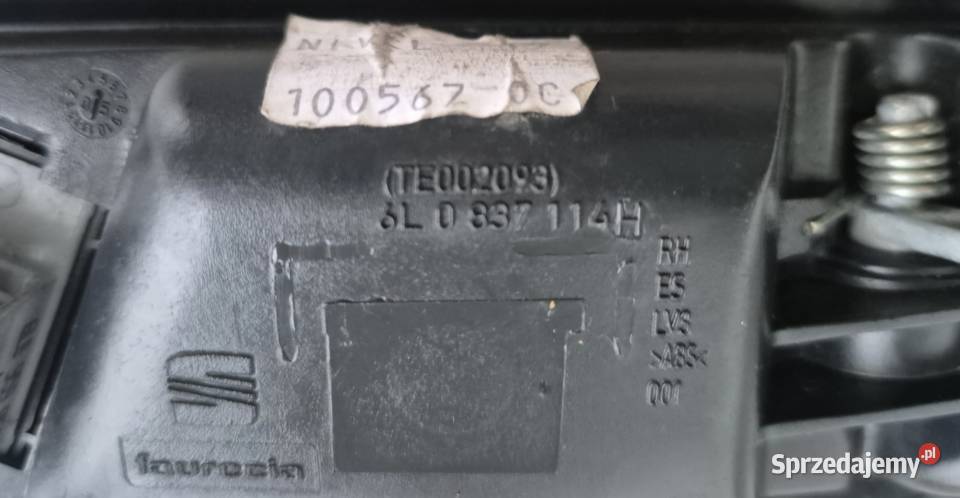 KLAMKA WEWNĘTRZNA DRZWI PRZÓD PRAWA LEWA SEAT Działoszyce