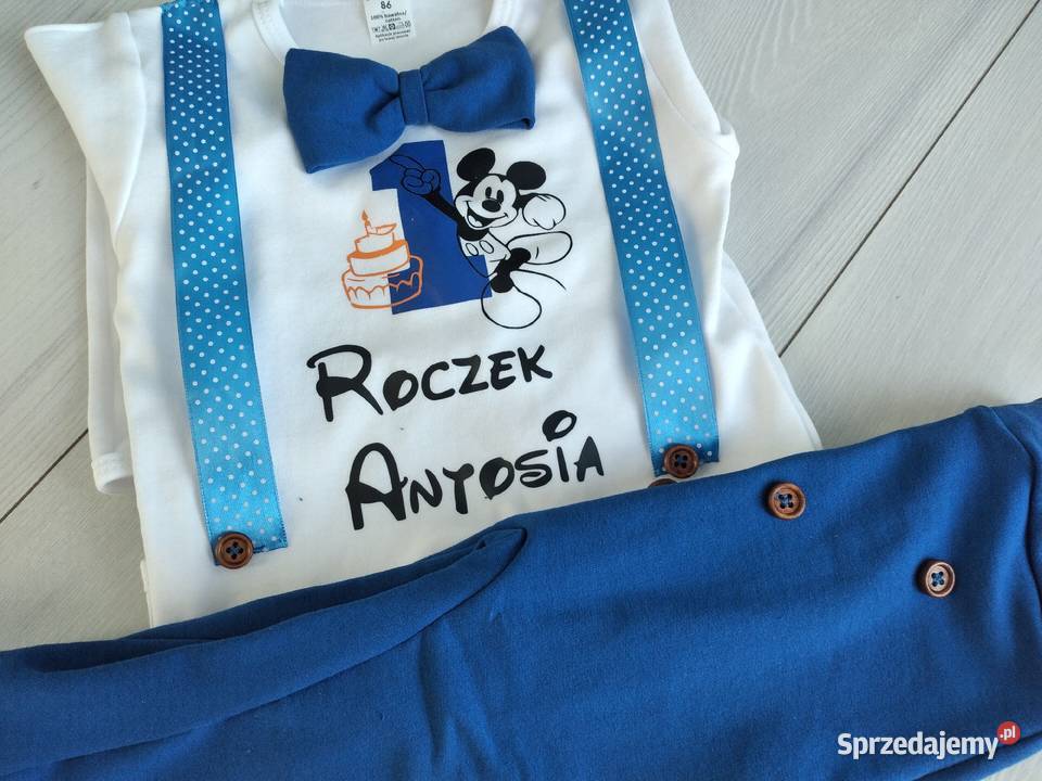 Komplet na roczek chłopiec elegant kratka łódzkie Piotrków Trybunalski