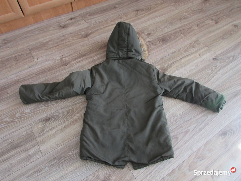 kurtka parka zimowa r 134 140 chłopiec khaki małopolskie Kraków