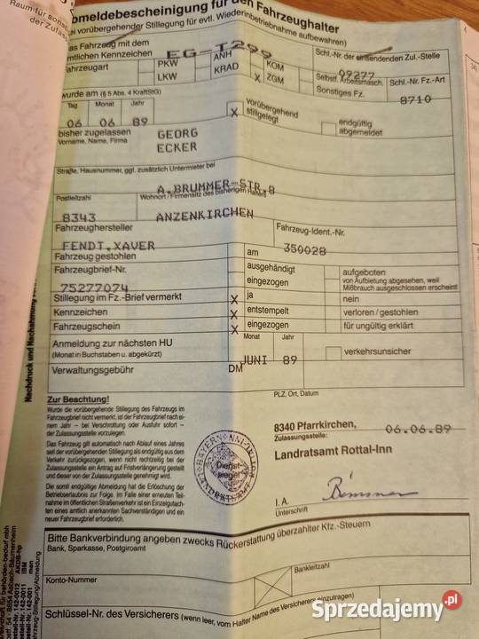 Zabytkowy odrestaurowany mechanicznie FENTD nieuszkodzony Kraków