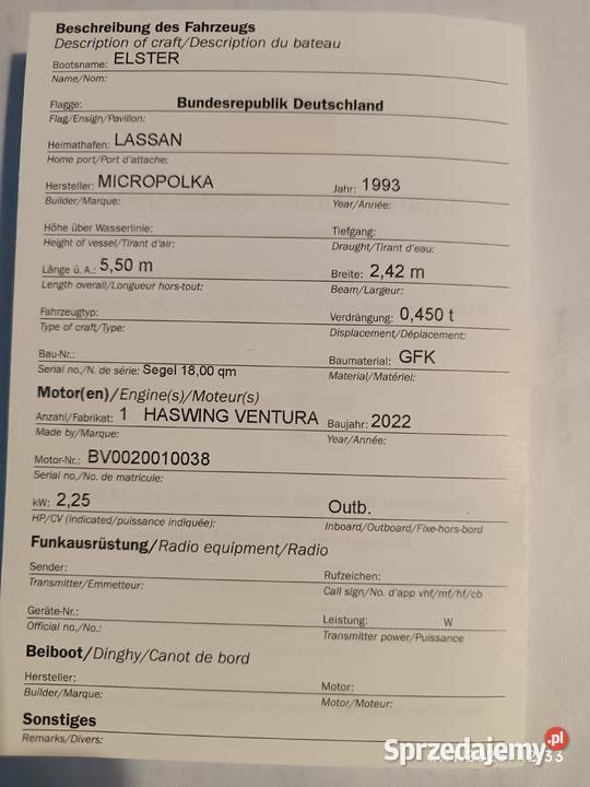 Sprzedam zaburtowy silnik elektryczny Ventura Żeglarstwo Kolanowice sprzedam