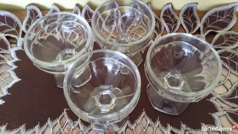 Pucharki do lodów na nóżce 4grubsze szkło Ceramika i szkło Łódź