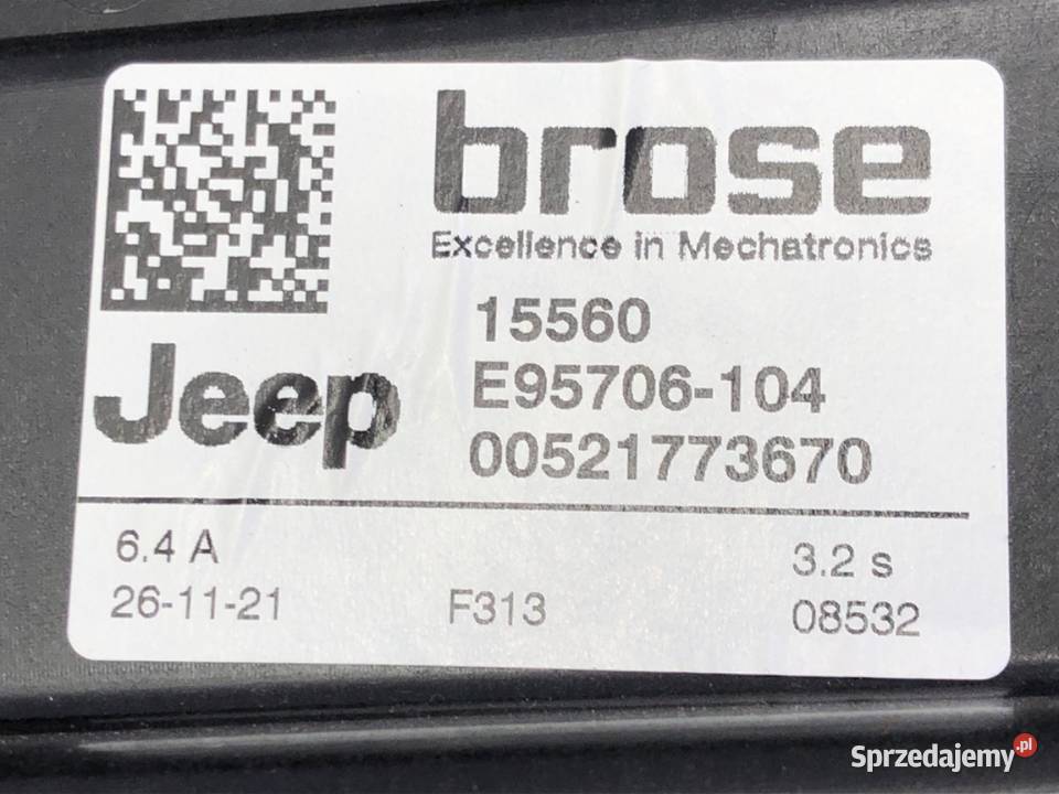 PODNOŚNIK SZYBY LEWY TYŁ JEEP COMPASS MP SUV Części samochodowe podkarpackie