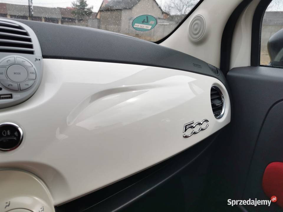 Fiat 500 12 biała perła NAVI nieuszkodzony Fiat