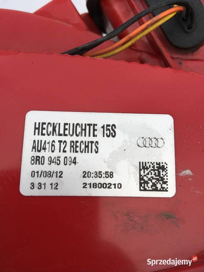 lampa tył prawy AUDI Q5 LIFT ORYGINAŁ 8R0945 Motoryzacja Szczecin