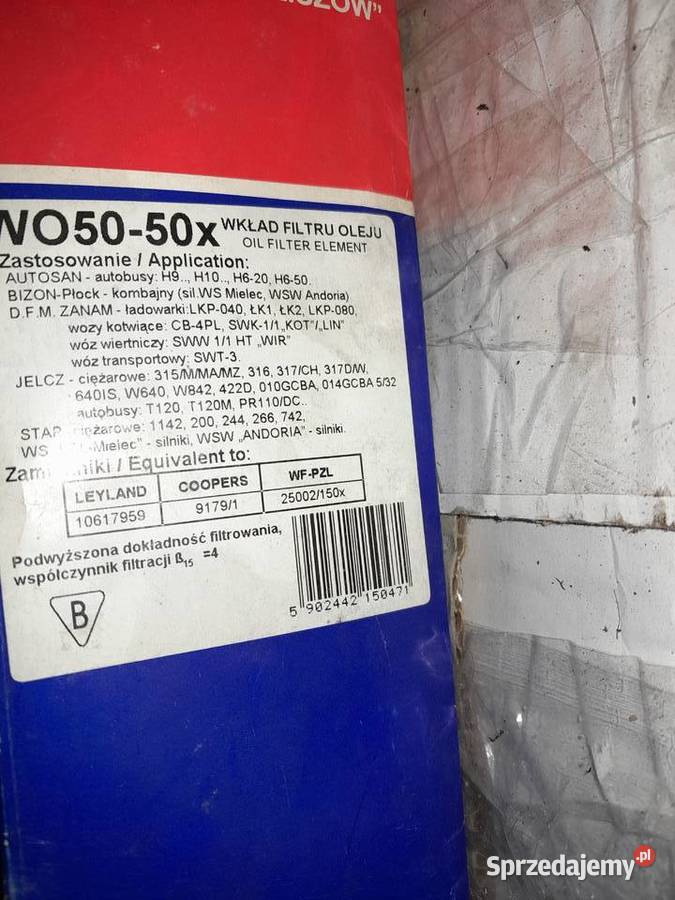 Wkład filtra oleju WO 50x Oleju Żywiec