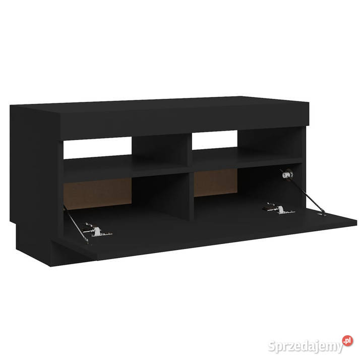 Szafka pod TV z oświetleniem LED czarna 80x35x40 mazowieckie Warszawa