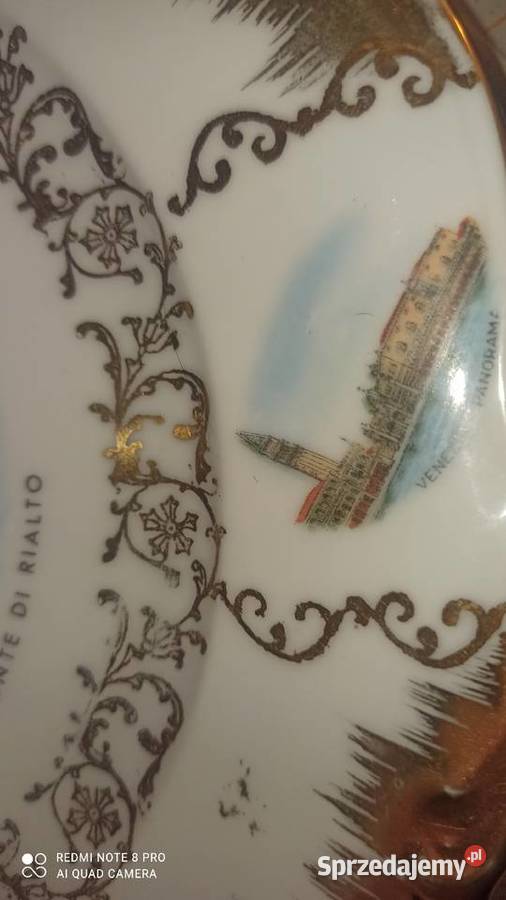 Patera Venezia Ponte Di Rialto Pięknie zlocona Gdańsk