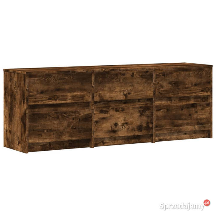 Szafka pod TV z LED przydymiony dąb 140x34x50