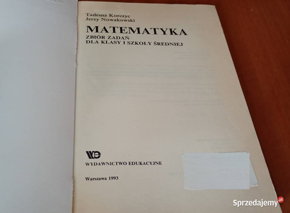 Matematyka zbiór zadań klasy I 1 szkoły średniej pomorskie Gdańsk