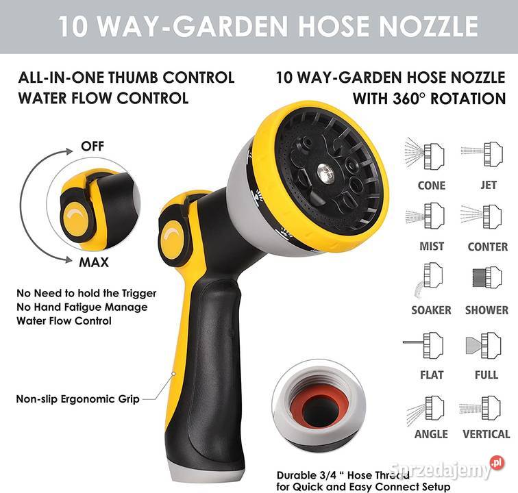 WĄŻ OGRODOWY ROZCIĄGLIWY 15m PISTOLET ZŁĄCZKI lubelskie Zamość