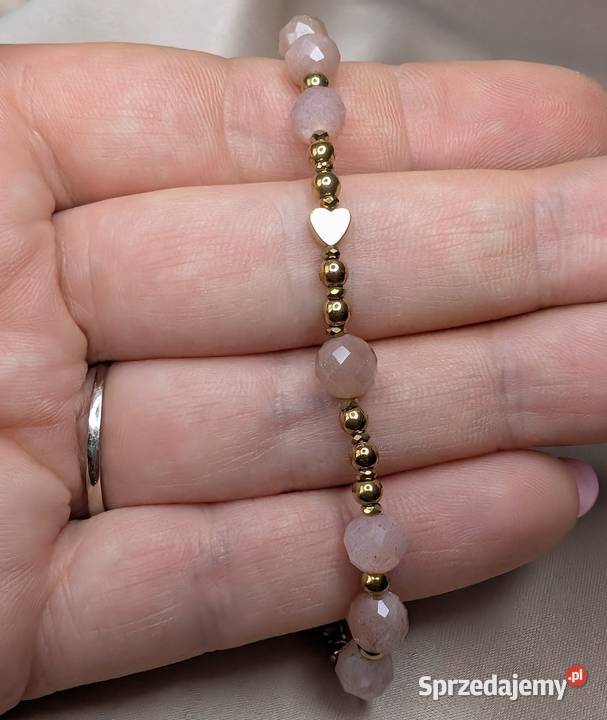 Bransoletka różaniec kamień słoneczny krzyżyk Warszawa