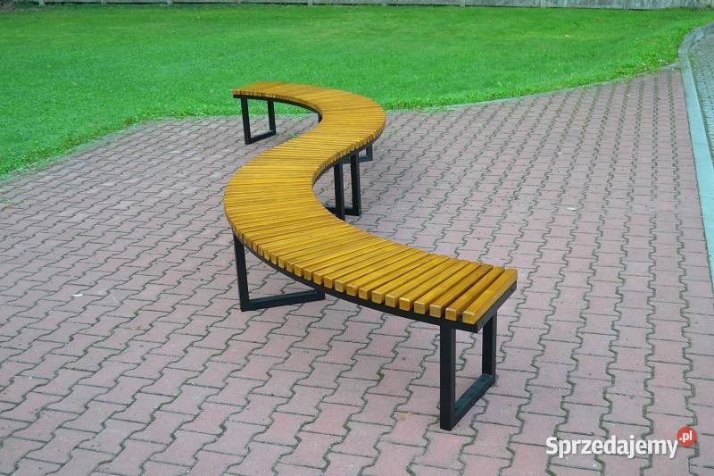 Ławka półokrągła miejska stalowa bez oparcia