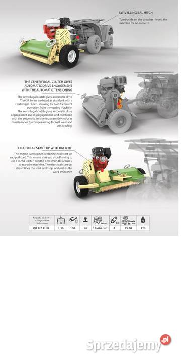 Kosiarka mulczer rozdrabniacz hak quad 120 Kosiarki spalinowe Kutno