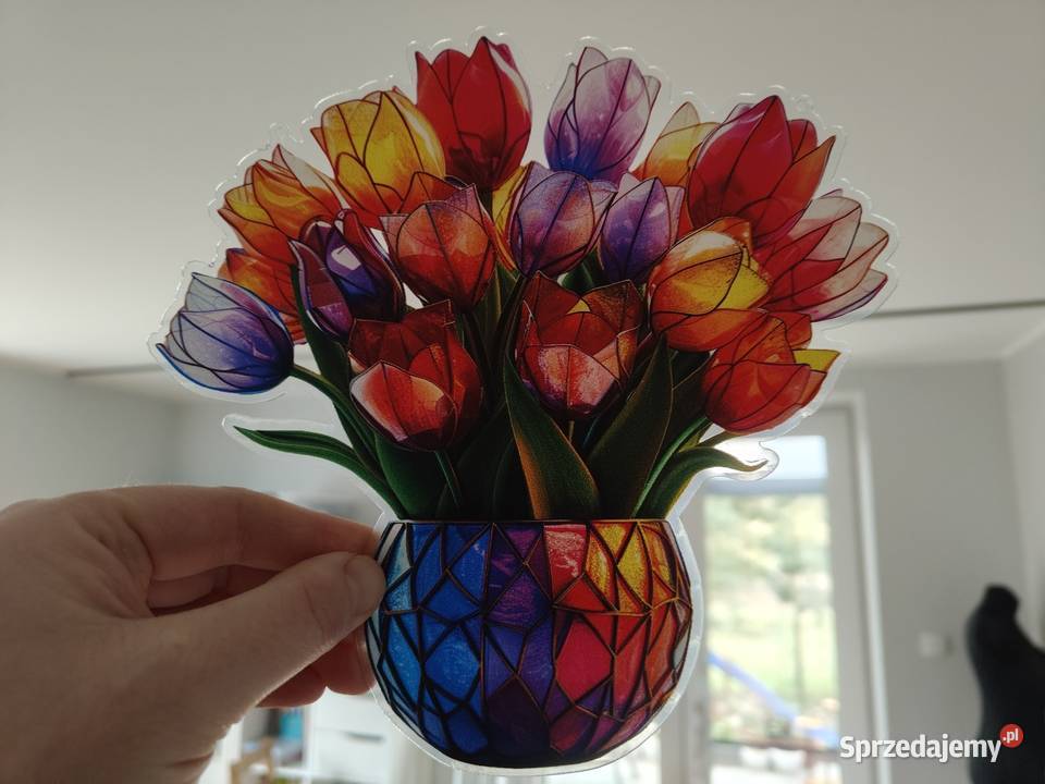 Nowy witraż witrażyk dekoracja okienna łapacz Witraże