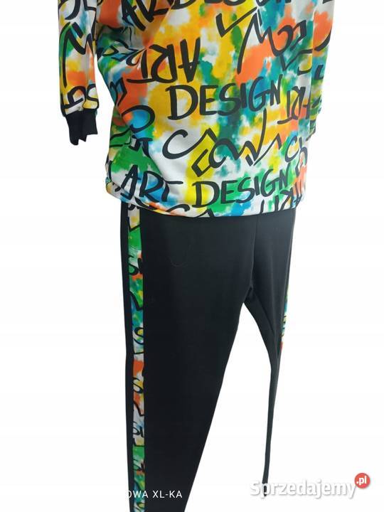 Komplet dres BAWEŁNASPODNIE LAMPAS BLUZA LXL biały Wieluń