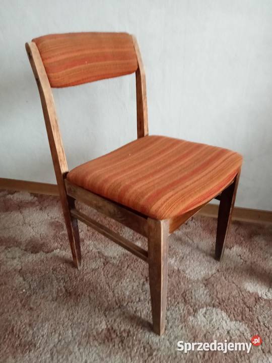 3 Krzesła tapicerowane PRL 72cm Opole