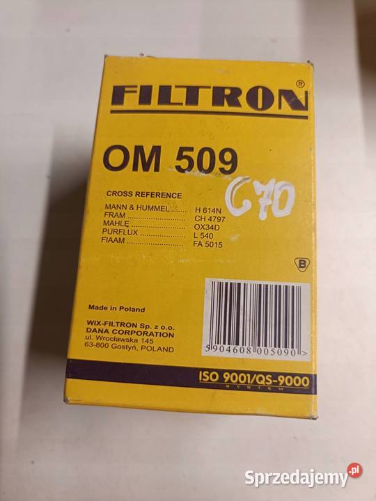 FILTR OLEJU Filtron OM 509 OM509 Mercedes W123 osobowe Chełm sprzedam