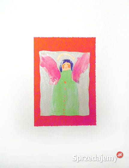 aniołek kartka czerwona kartka na Boże Olsztyn sprzedam