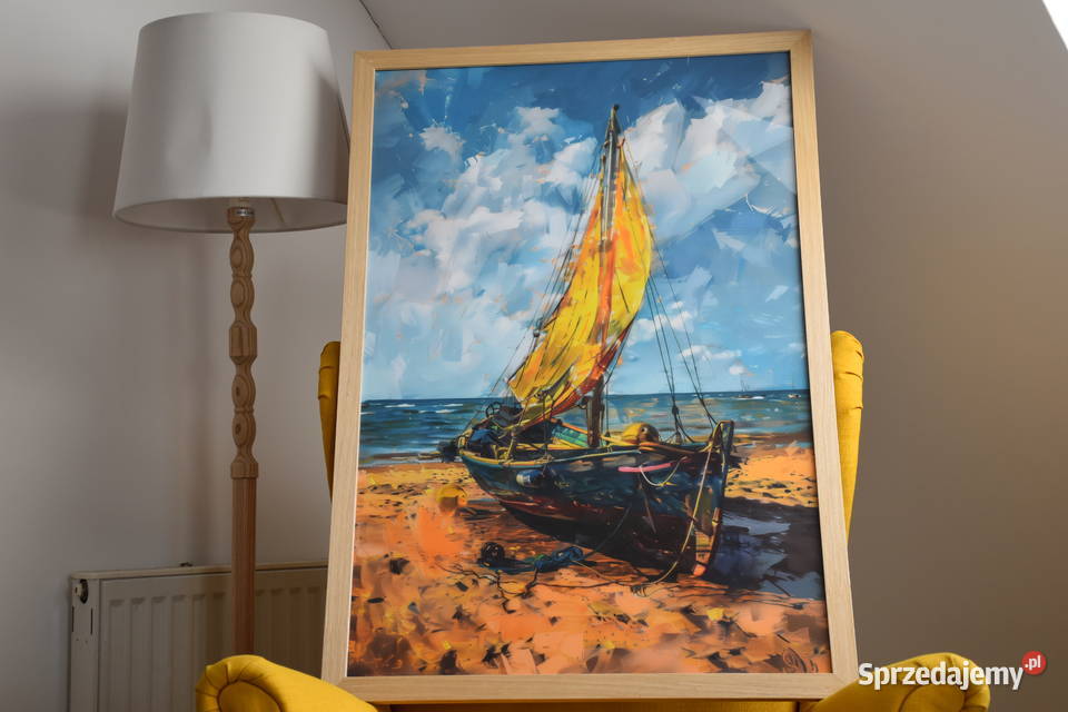 W blasku żółtego żagla Duży obraz nadmorski Tczew