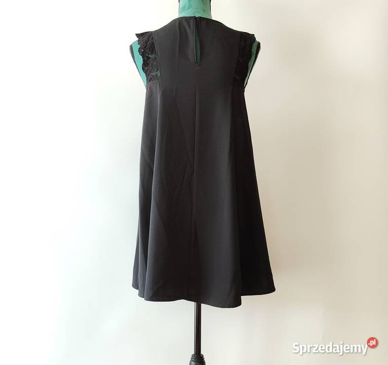 Czarna sukienka mini Mango S 36 rozkloszowana