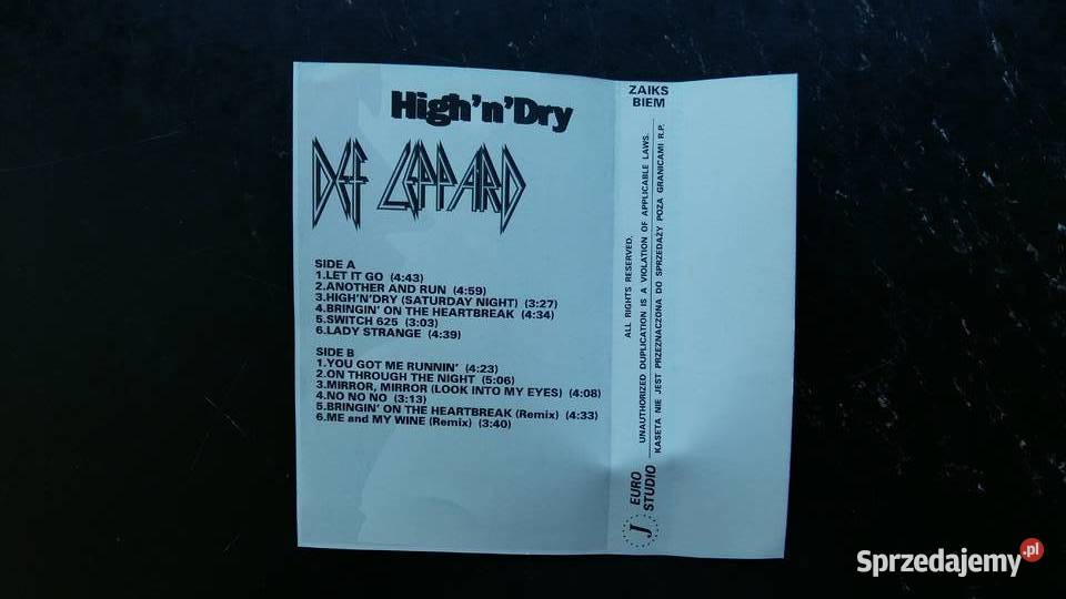 Kaseta magnetofonowa Def Leppard HighnDry Wyd podlaskie Siemiatycze