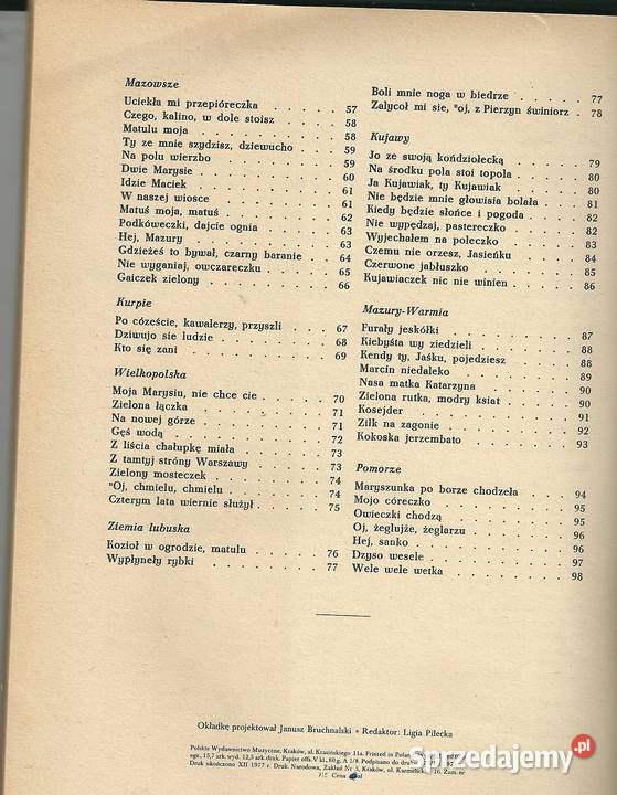 Nasze tańce i piosenki zbiór melodii ludowych Pozostałe Łódź