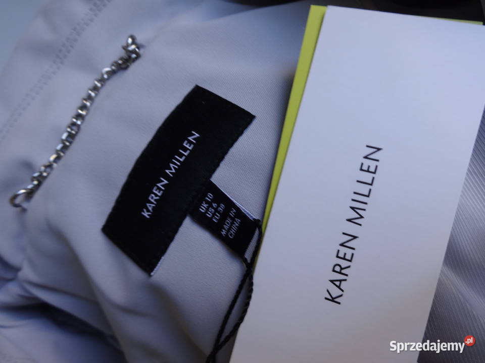 Luksusowy szary płaszcz Karen Millen