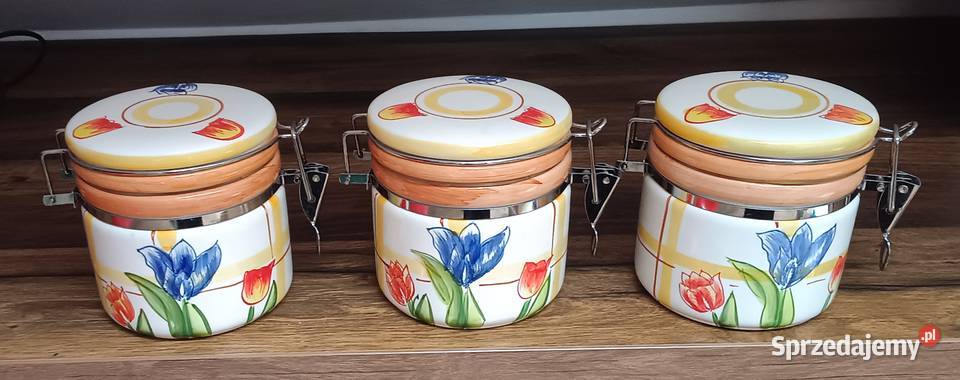 Zestaw ceramicznych kamionkowych pojemników do Zbylitowska Góra