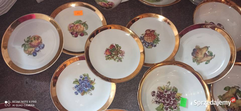 Patera CL Czechslovakia Brzoskwinie i czereśnie Porcelana i szkło Gdańsk sprzedam