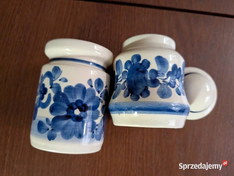 Ręcznie malowane pojemniki kuchenne Porcelana i szkło Katowice sprzedam