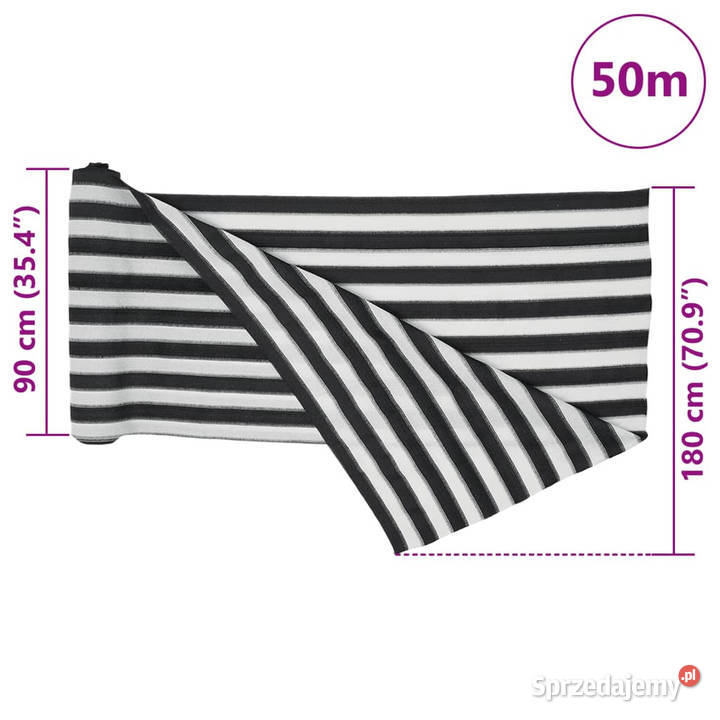 Siatka cieniująca antracytowobiała 18x50 m HDPE