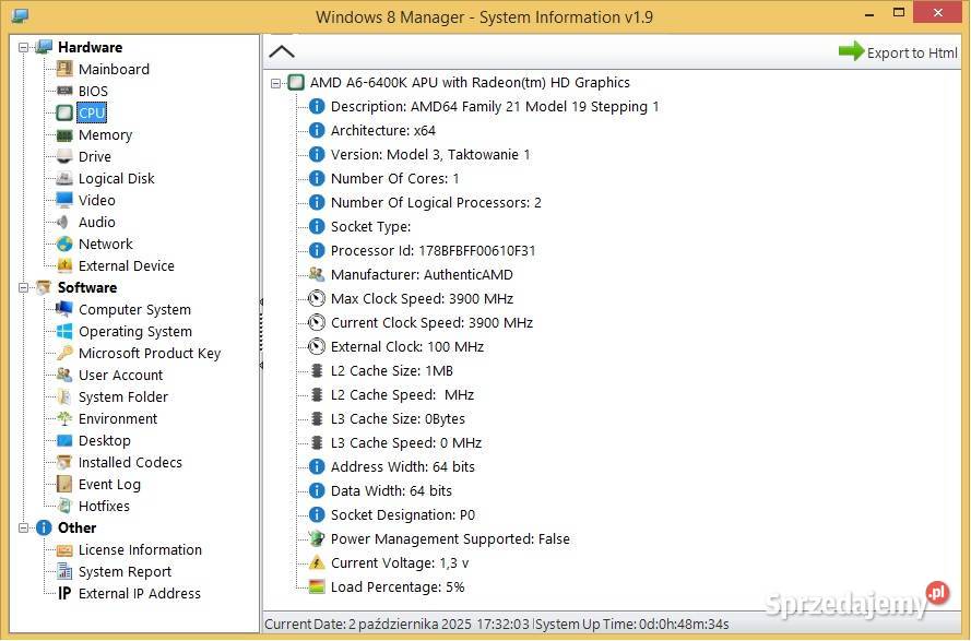 Płyta główna MSI A88XME35 AMD A6 6400K 4GB FM2 Częstochowa