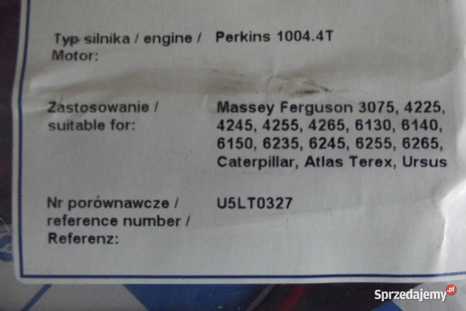 Zestaw uszczelek głowicy do Perkins seria 1000 Parczew