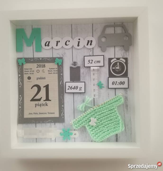 Metryczka Prezent na urodziny narodziny chrzest Zgierz