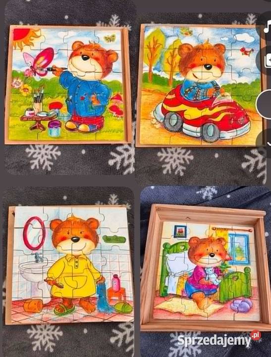 Drewniane puzzle edukacyjne MISIE w pudełku lubelskie Lublin
