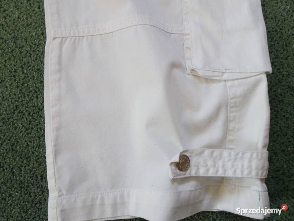 Białe spodnie bojówki cargo SANCTED 36 38