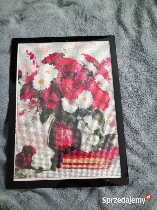 Kwiaty obraz diamentowy w ramce 30x40 śląskie