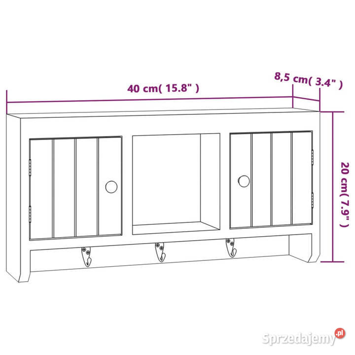 Szafka na klucze biała 40x85x20 WM350631 Pozostałe Warszawa