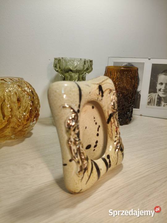 Ramka ceramiczna lata 60 vintage Kalisz