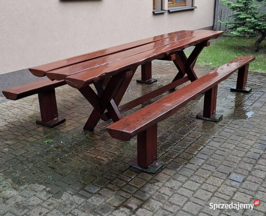Stół i ławki komplet ogrodowy wielkopolskie Plewiska