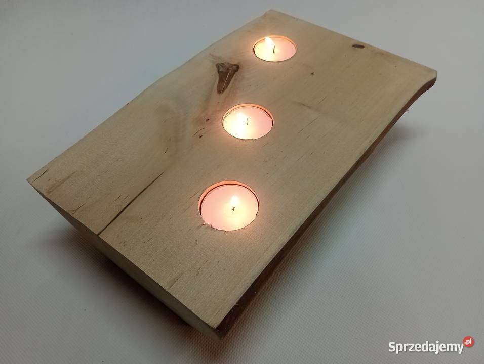 DREWNIANY ŚWIECZNIK Z PODGRZEAWCZAMI TEALIGHT S4 Żagań