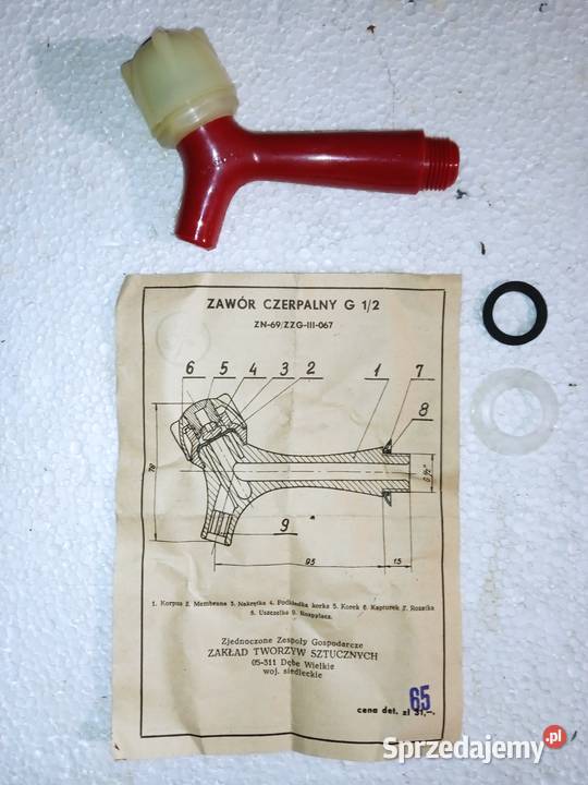 Zawór czerpalny G 12 plastikowy retro PRL Zawory Łódź sprzedam
