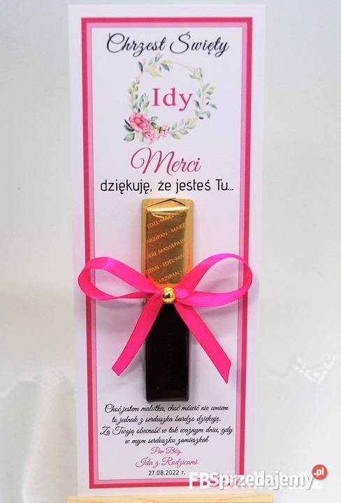 Merci jako podziękowanie gości z okazji Chrztu lubuskie Zielona Góra