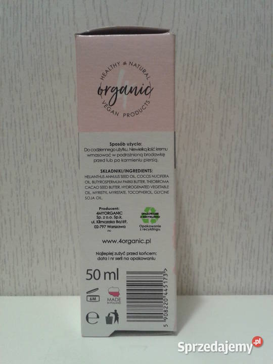 4ORGANIC KREM do brodawek kobiet karmiących 50 Dla kobiet Strzelce Opolskie
